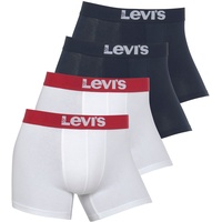 Levis Boxershorts »Men Solid Logo Boxer 4er Pack«, (Packung, 4 St.), Gr. S (4) - 4 St., weiß/marine, , 66759651-S 4 St.