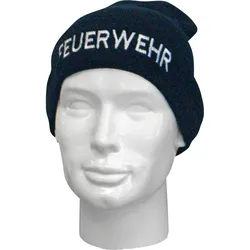 Strickmütze "Feuerwehr" - schwarz - one size