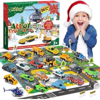 XDeer Spielzeug-Adventskalender Weihnachtskalender für Jungs,Autos Spiele ab 2-7 Geschenk, 24 Stk vielschiedene Überraschungen,Geschenk für Kinder rot