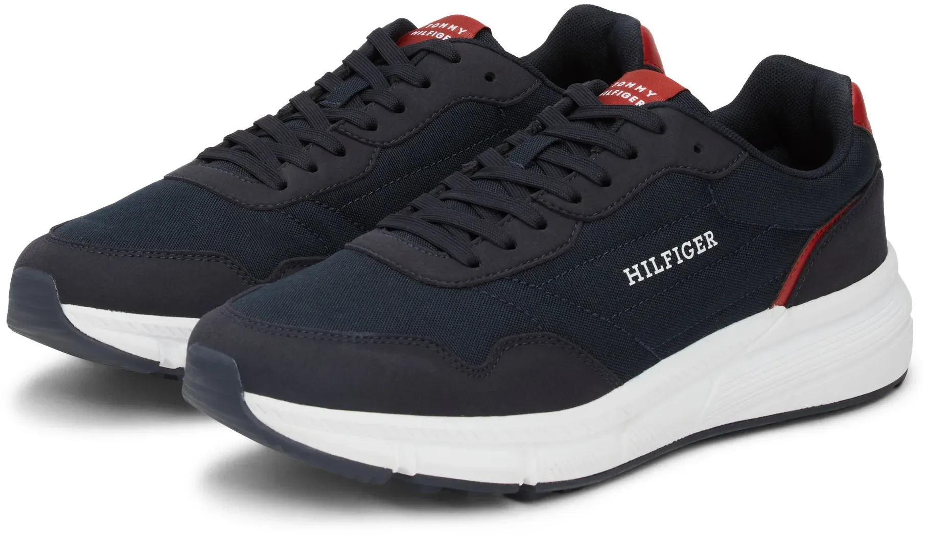 Tommy Hilfiger Sneaker »FASTON MIX ESS«, Freizeitschuh, Halbschuh, Schnürschuh mit gepolstertem Schaftrand TOMMY HILFIGER dunkelblau 44