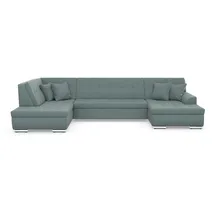 DOMO collection Wohnlandschaft U-Form Polyester 3-Sitzer Mint