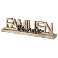 Boltze Deko Schriftzug Familien-Bande, Holz Aluminium Breite 43 cm