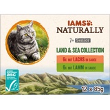 Iams Naturally Senior Land & Sea Collection 12 x 85 g