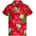 King Kameha Funky Hawaiihemd Kids Kinder Jungs, Kurzarm, Print Small Flower, Rot, 4 - 4 Jahre