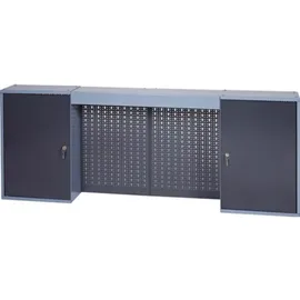 KÜPPER Werkzeugschrank Stahl H600xB1600xT200mm silber 4 Lochrückwände, 2 Türen