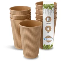 BIOZOYG Kaffeebecher 0,4 l Braun 25 St.