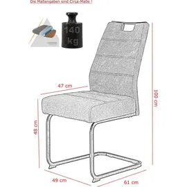 Hela Freischwinger »KERSTIN«, Vintage schlamm, schwarz, schwarz, B:49cm H:100cm T:61cm, Metall, Stoff, - LBH 49x61x100 cm