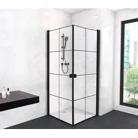 Marwell Aurlane Glasdusche Black Galaxy 90 cm x 90 cm x 200 cm