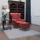 Supellex Ohrensessel mit Hocker | Design Samt Altrosa