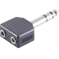 S-Conn Klinkenstecker Stereo 6,3mm auf Dual-Klinkenbuchsen 3,5mm, Y-Audioadapter