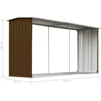vidaXL Kaminholzregal Verzinkter Stahl 330 x 92 x 153 cm Braun