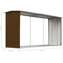 vidaXL Kaminholzregal Verzinkter Stahl 330 x 92 x 153 cm Braun