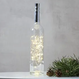 Star Trading Batterie Flaschenlicht Dew Drop - Silber