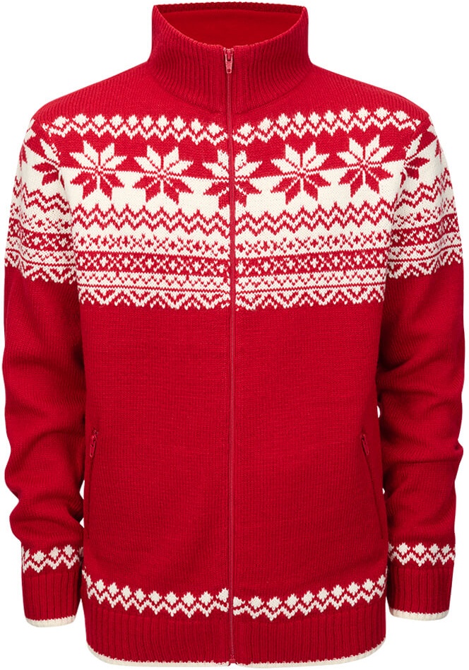 Brandit Cardigan Norweger Strickjacke rot, Größe 5XL