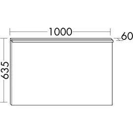 Burgbad Eqio Leuchtspiegel mit LED-Aufsatzleuchte, 1 Schalter rechts, 1000x60x635mm, SIDL100PN258