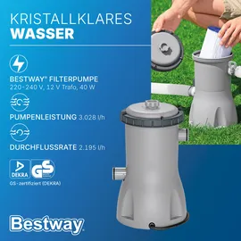 BESTWAY Steel Pro Max Frame Pool Set 427 x 107 cm holzoptik inkl. Filterpumpe + Zubehör