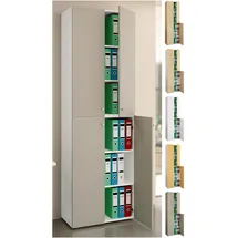 VCM Lona Aktenschrank 220 x 70 x 40 cm weiß