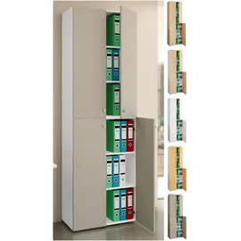 VCM Lona Aktenschrank 220 x 70 x 40 cm weiß
