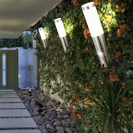 ETC Shop Wandleuchte RGB LED spritzwassergeschützt dimmbar Silber