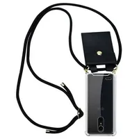Cadorabo Hülle für LG K10 2017 Schutzhülle in Schwarz Handy Kette Silikon Kordel abnehmbares Etui