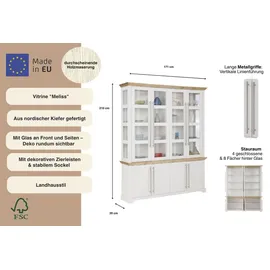 OTTO home Vitrine Meliss 171 x 39 x 210 cm Weiß
