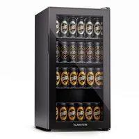 Kühlschrank Getränke Flaschen mit Glastür Minibar 74 L LED Edelstahl Schwarz