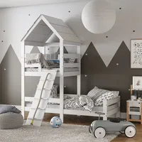 VitaliSpa Hausbett Teddy 90 x 200 cm Buche massiv weiß