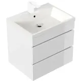 Posseik Waschbecken mit Unterschrank FELLINI 60 weiß glanz 60,0 x 48,0 x 58,4 cm