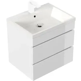 Posseik Waschbecken mit Unterschrank FELLINI 60 weiß glanz 60,0 x 48,0 x 58,4 cm