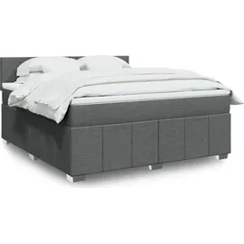 vidaXL Boxspringbett 180 x 200 cm Dunkelgrau
