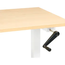 Beliani Schreibtisch Hellbraun u. Weiß Melamin 120x60 cm Manuell Höhenverstellbar Rechteckig mit Kurbel Metallgestell Modern Büro Steh-sitz Stehtisch