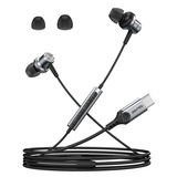 SOLMIMI USB C In Ear Kopfhörer mit Kabel Type C Kopfhörer mit Mikrofon Lautstärkeregler HiFi Sound kompatibel mit Galaxy S23 S22 S21 S20 Serie Android usw - Schwarzgrau