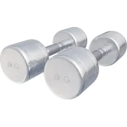 Kurzhantel Chrom 1 - 20 kg silber|silber|silber 2x8 kg