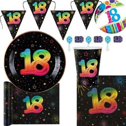 18. Geburtstag Partyset bunt Geburtstagsdeko Geburtstag Dekoration