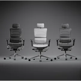 Diablo Chairs Diablo V-Master Bürostuhl Ergonomisch Schreibtischstuhl Fußstütze Mesh 3D Armlehnen Kopfstütze Sitz Verstellbar Flexible Lendenwirbelstütze (Schwarz)