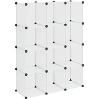 vidaXL Regalsystem mit 12 Würfeln 94,5 x 124 x 31,5 cm Weiß