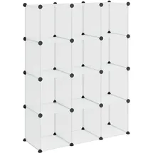 vidaXL Regalsystem mit 12 Würfeln 94,5 x 124 x 31,5 cm Weiß