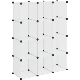 vidaXL Regalsystem mit 12 Würfeln 94,5 x 124 x 31,5 cm Weiß
