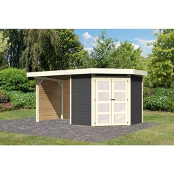 Karibu Gartenhaus Taraba 3 Set   Boden, Dachfolie, Anbaudach, Seiten- & Rückwand