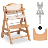 hauck Beta+ Holz, mitwachsend, ab 6 Monate, inkl. Sitzkissen, - Essbrett,
