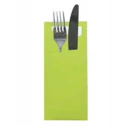 Prime Guest Bestecktasche Prime Fit in Kiwi 85 x 190 mm, mit 2-lagiger Tissue-Serviette in Weiß - 500 Stück