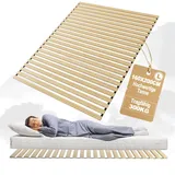 YUENFONG Lattenrost Rollrost Rolllattenrost mit 23 Leisten, 160x200cm Rolllattenrost Faltbare Lattenroste inkl. Schwarz Gummiband, belastbar bis 300 kg, für alle Matratzentypen