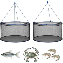 Vevor Faltbare Köderfischreusen 2er-Set, Tragbare Fishfallen zum Hochziehen von Krabben und Fischen, Krabbensenke mit Seilen, Ködertaschen und Tragetasche, für Elritzen Flusskrebse Garnelen Krabben