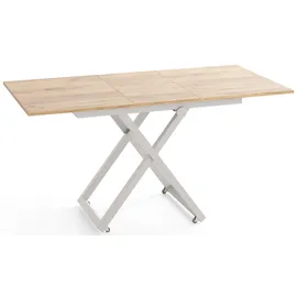 WFL GROUP Axen Braun Eiche 120-160 x 80 x 38-75 cm