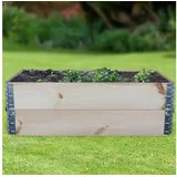 Buri - Profi Aufsatzrahmen Hochbeet-Rahmen 120x80cm stapelbar Palettenrahmen Frühbeet Pflanzbeet Gartenbeet für den gewerblichen Gebrauch - 2 Stück