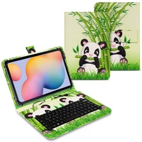 UC-Express Tasche kompatibel für Samsung Galaxy Tab S6 Lite Hülle Keyboard Case Tastatur QWERTZ Standfunktion USB, Farben:Motiv 3