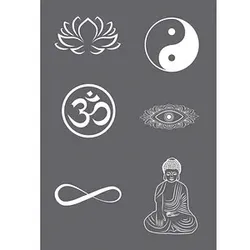 Rayher Siebdruckschablone Symbole grau