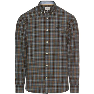 Karohemd CAMEL ACTIVE, Herren, Gr. L, N-Gr, burned gelb, Web, Obermaterial: 100% Baumwolle, kariert, regular fit taillenbedeckt, ohne Ausschnitt, Manschette, Hemden, mit Logo Stickerei