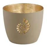 Giftcompany Windlicht Madras Muschel Eisen Braun/Gold