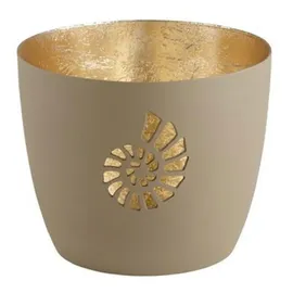 Giftcompany Windlicht Madras Muschel Eisen Braun/Gold